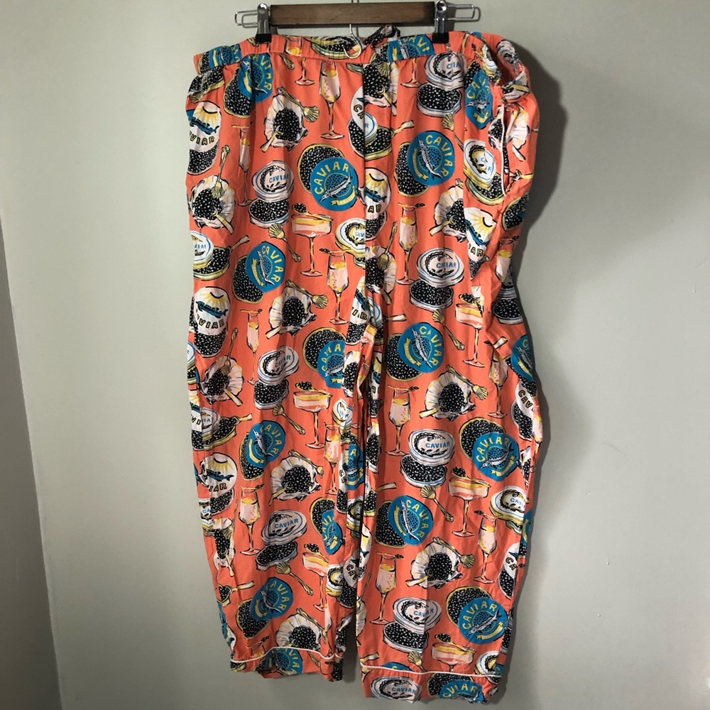 PrintFresh caviar champagne long sleeve pajama top and pants set womens 3X - Picture 3 of 12